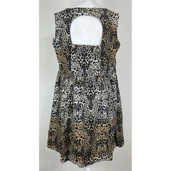 Jessica Simpson Plus Size Leopard  Animal Print Sleeveless Dress Size 1X - Picture 2 of 12